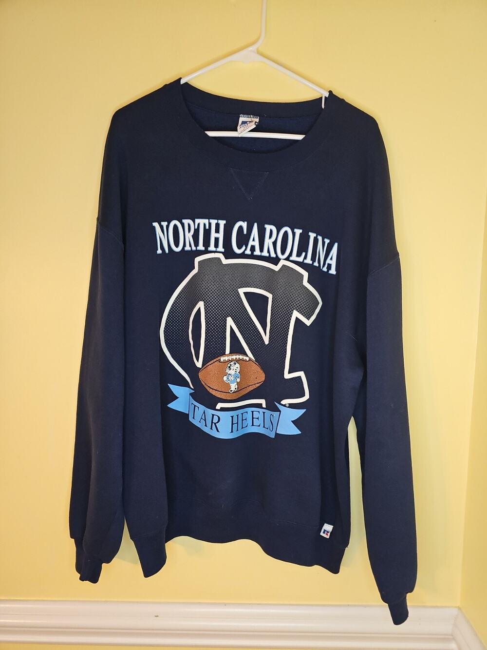 Vintage 90s Russell Athletic North Carolina College Sweatshirt UNC Tarheels XXL